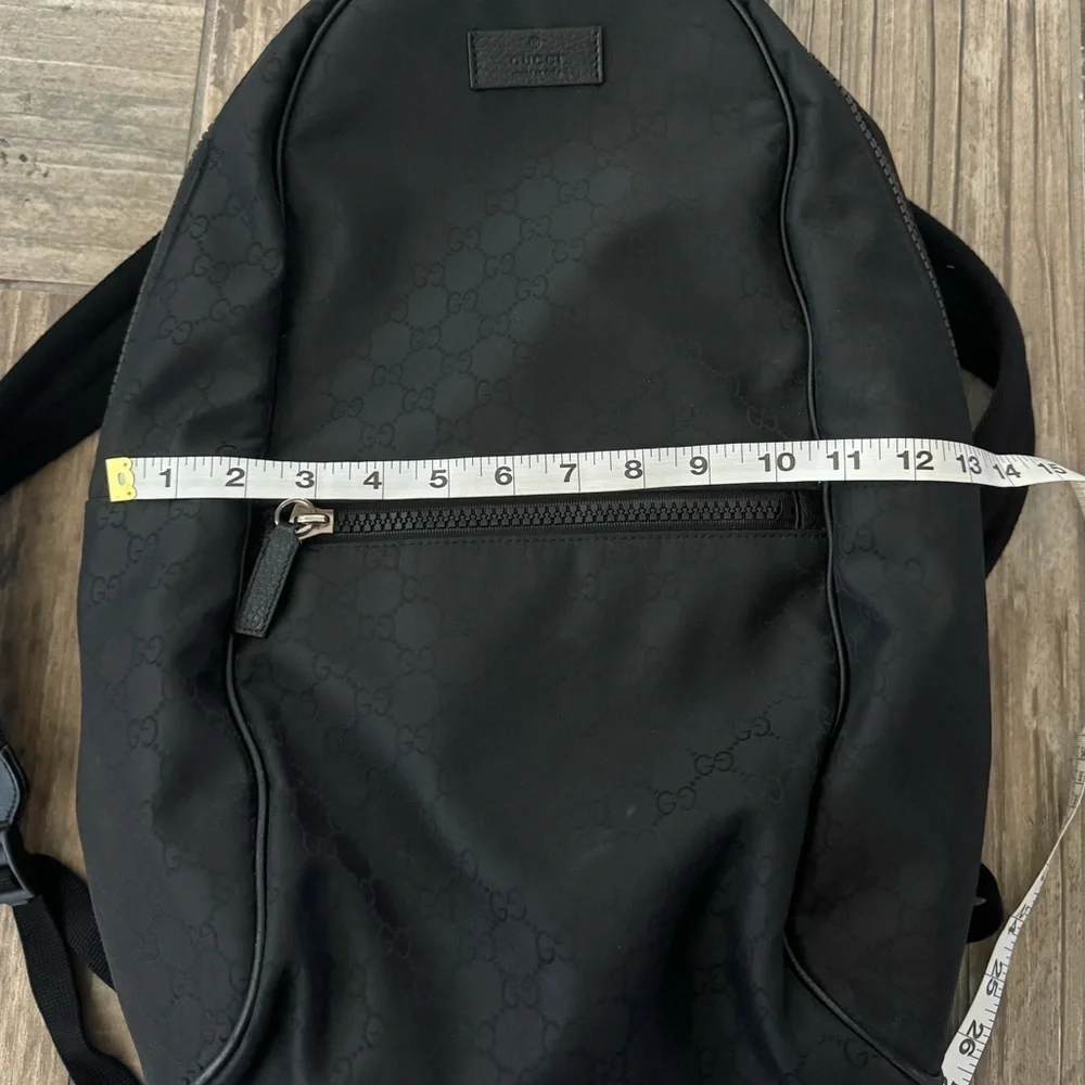 GUCCI GG Monogram Nylon & Leather Backpack in black